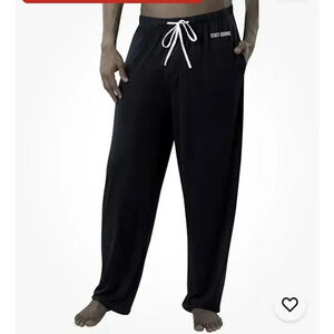 Stacy Adams Men's XL Sleep Pants Stretch Casual PullOn Pocket Black Drawstring